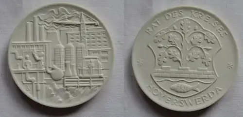 DDR Meissner Porcelaine Médaille Conseil du cercle Hoyerswerda (149625)