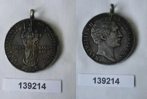 1 double godet d'argent pièce Bayern Maximilian II. Colonne de Marie 1855 (139214)