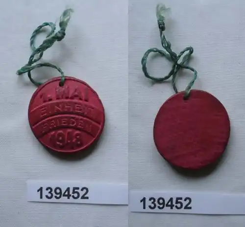 très tôt DDR bois insigne médaille 1er mai 1948 Unité paix (139452)