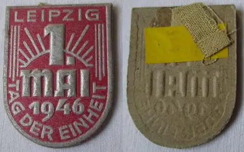 DDR Papp insigne médaille 1er mai 1946 Journée de l'unité Leipzig (135922)