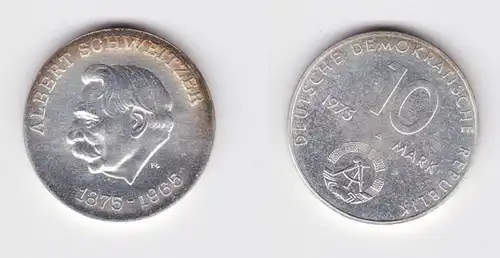 DDR Gedenk Münze 10 Mark Albert Schweitzer 1975 Motivprobe glatter Rand (128815)