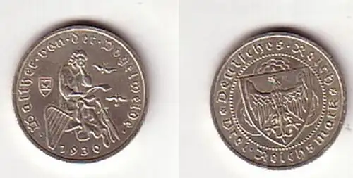 Silber Münze 3 Mark Walter von der Vogelweide 1930 A