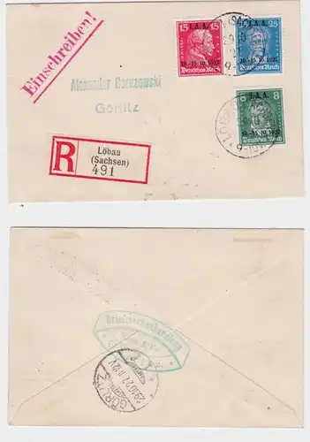 Lettre recommandée Réunion de l'Office du Travail Intéressé à Berlin 1927 (122808)