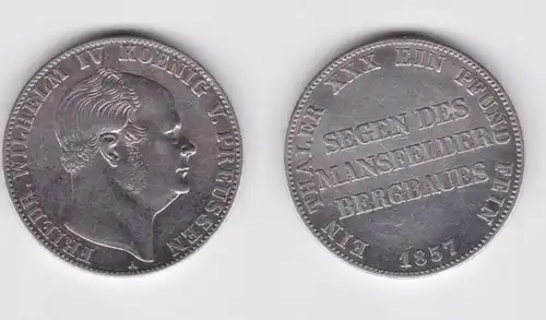 1 Taler Silber Münze Preussen Mansfelder Bergbau 1857 A ss (151522)