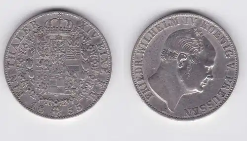 1 pièce d'argent de Taler Prusse Friedrich Wilhelm IV 1855 ss (151103)