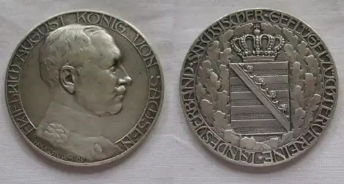 belle médaille d'argent Landesverband Saxon Avicoleur vers 1910 [151170]