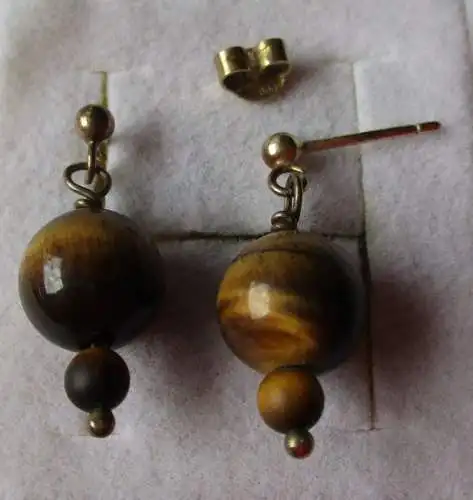 boucles d'oreilles en or 333 élégantes avec pendentif à billes (153136)