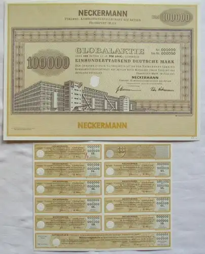 100000 DM Aktien Neckermann Expédition Kommanditgesellschaft Frankfurt 1972 (135042)