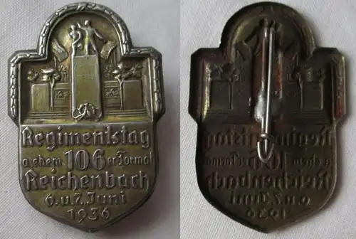 Abzeichen Regimentstag ehem. 106er Format Reichenbach 6.+7. Juni 1936 (114921)