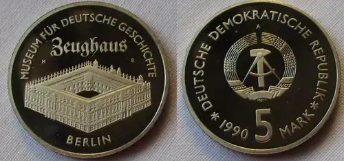 DDR Gedenk Münze 5 Mark Berlin Zeughaus 1990 PP in Kapsel (110058)