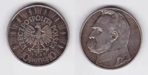 10 Zloty argent pièce Pologne Josef Pilsudski 1935 (112570)