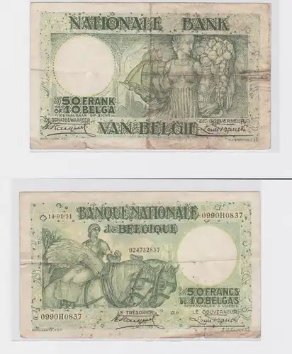 50 Francs Banknote Belgien 14.01.1931 (119032)