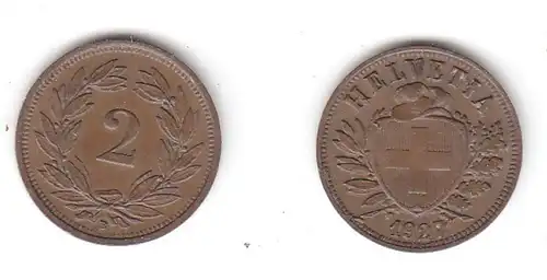 2 crampons cuivre Pièce Suisse 1927 B (113927)