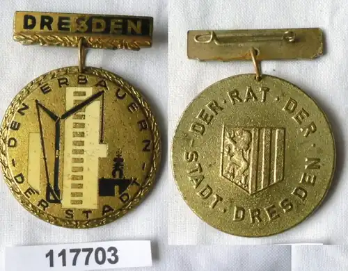 seltene DDR Medaille Dresden "Den Erbauern der Stadt" (117703)