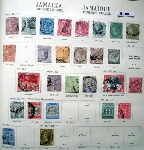 schöne hochwertige Briefmarkensammlung Jamaika 1860 bis 1923