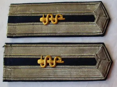 seltenes Paar Schulterstücke kaiserliche Marine Unterarzt 1.Weltkrieg (114195)