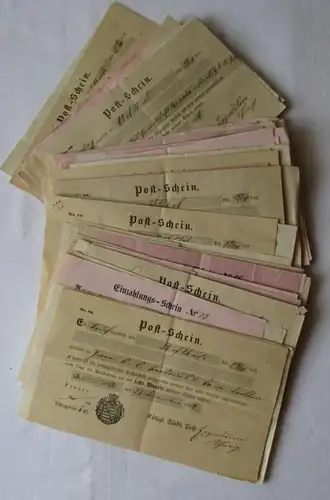 Sammlung >100 Einzahlungs- & Postscheine königl. sächs. Post vor 1871 (153983)