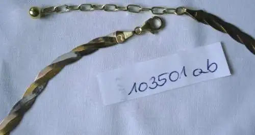 wunderbare flache Halskette 333er Gold Tricolour (103501)