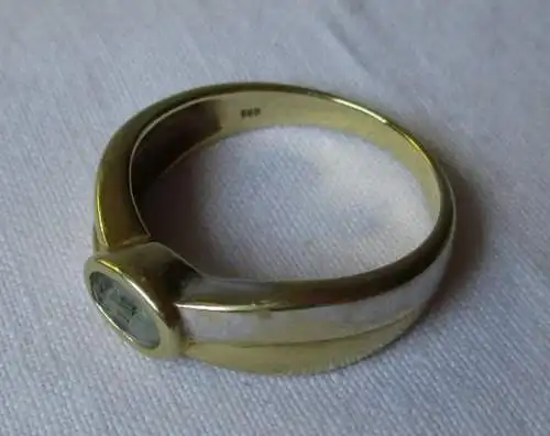 zeitloser 585er Gold Damen Ring mit hellem Edelstein (107103)