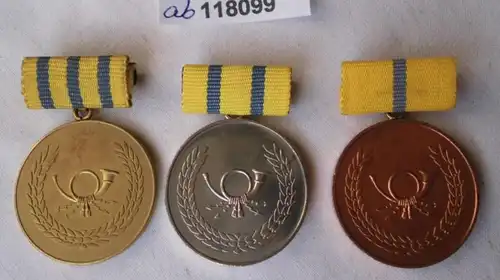 3 x Médaille du Mérite de la Deutsche Post en or Argent & Bronze (118099)