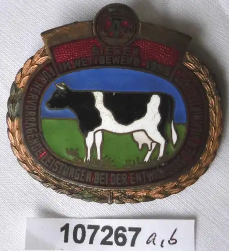 DDR émaillée gagnant insigne dans la concurrence de l'élevage (107267)