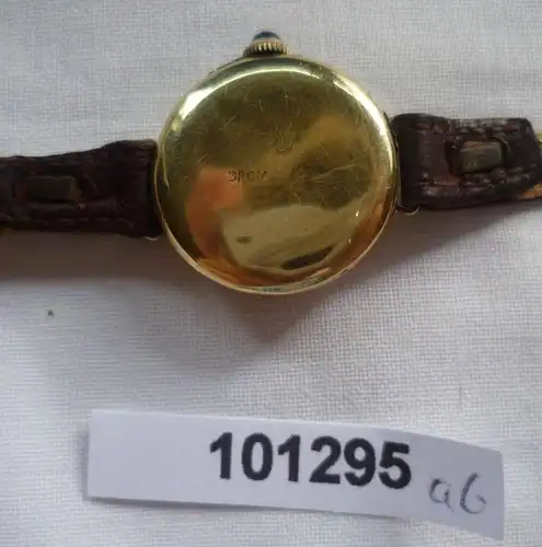 elegante Damen Armbandbanduhr 585er Gold um 1930 (101295)