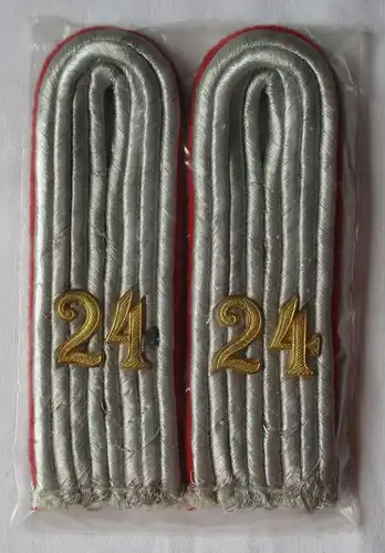 rares Paar Schulterstücke Leutnant 24.Artillerie-Regiment 2. Weltkrieg (123386)