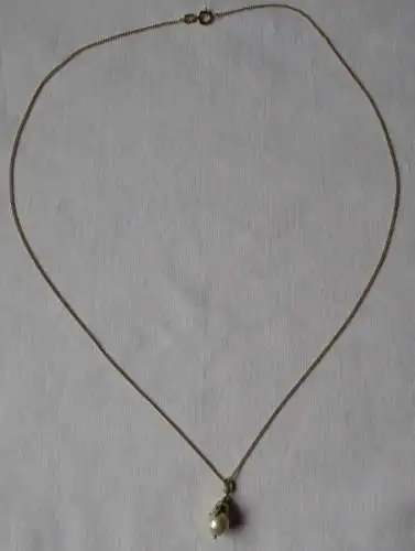 Chaîne charmante en or 585 avec pendentif élégant perle (109172)