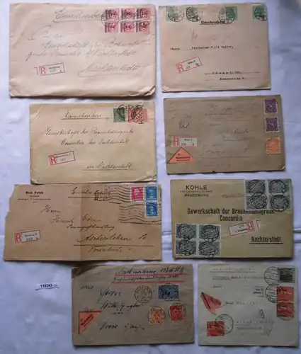18 Lettres recommandés beaucoup d'infla et de courrier d 'affaires jusqu Ã environ 1930 (118343)