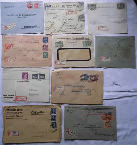 18 Lettres recommandés beaucoup d'infla et de courrier d 'affaires jusqu Ã environ 1930 (118343)