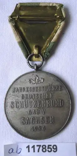 seltene Jahresbestmünze Deutscher Schützenbund Gau Sachsen 1936 (117859)