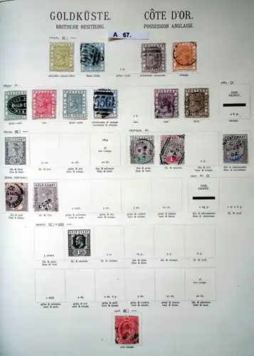belle collection de timbres de haute qualité Côte d'or Propriété britannique à partir de 1875