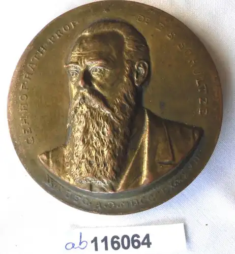 seltene Bronze Medaille geheimer Hof Rath Prof.Dr. Schultze Jena 1897 (116064)