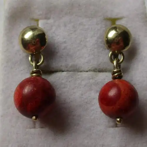 Boucles d'oreilles en or 375 élégantes avec pendentif à billes (153157)