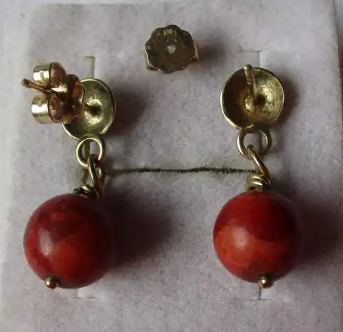 Boucles d'oreilles en or 375 élégantes avec pendentif à billes (153157)