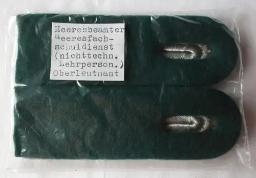 seltenes Paar Schulterstücke Oberleutnant Heeresbeamter 2. Weltkrieg (123818)