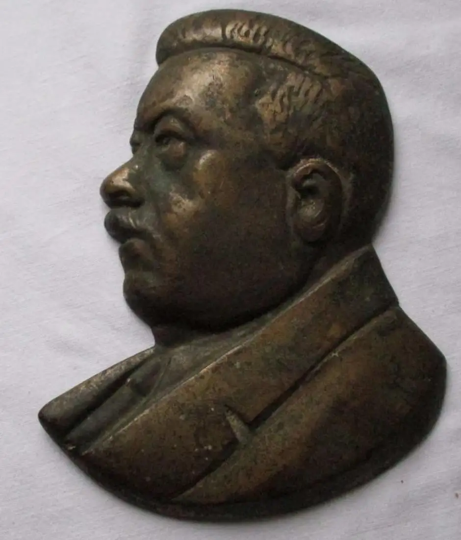 Plakette Bronze Potrait-Relief Reichspräsident Friedrich Ebert 17x13 cm (101986) 0