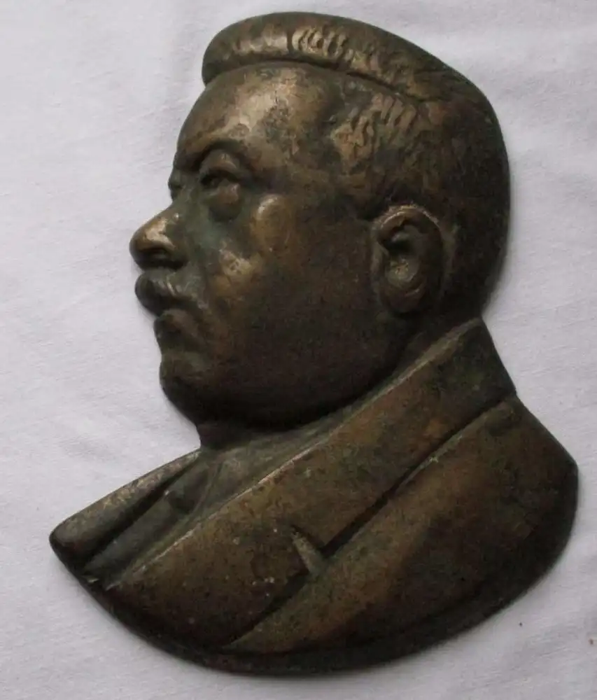 Plakette Bronze Potrait-Relief Reichsprsident Friedrich Ebert 17x13 cm (101986) 0