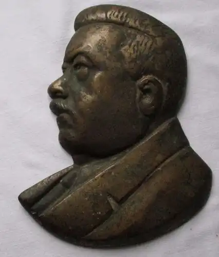 Plakette Bronze Potrait-Relief Reichspräsident Friedrich Ebert 17x13 cm (101986)