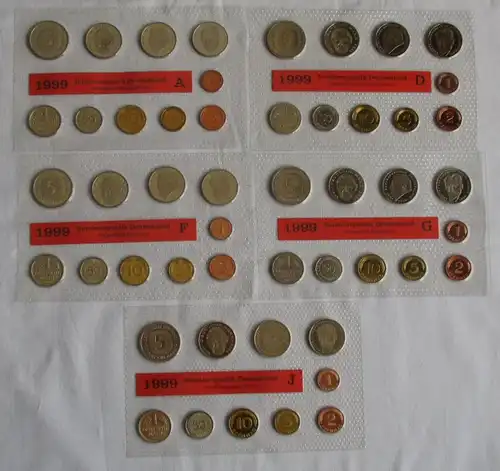 BRD KMS Kursmünzensatz 1999 komplett A D F G J Stempelglanz (100187)