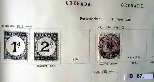 schöne hochwertige Briefmarkensammlung Grenada 1861 bis 1908