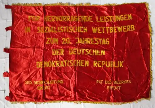 rare drapeau de la RDA SED Conseil de district du district d'Erfurt 1969 (104228)