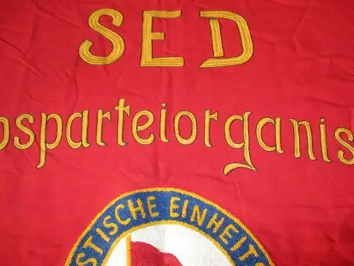 seltene DDR Fahne SED Partei Organisation HO Apolda (107379)