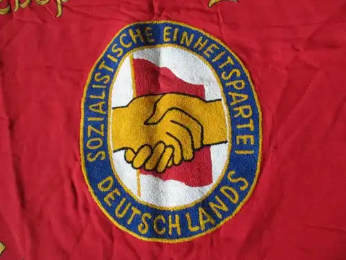 seltene DDR Fahne SED Partei Organisation HO Apolda (107379)