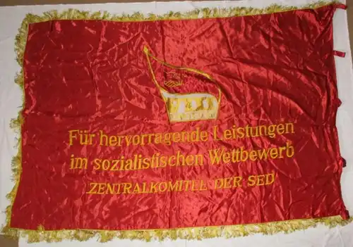 seltene DDR Fahne VIII. Parteitag Soz.Wettbwerb Zentralkomitee der SED (101699)