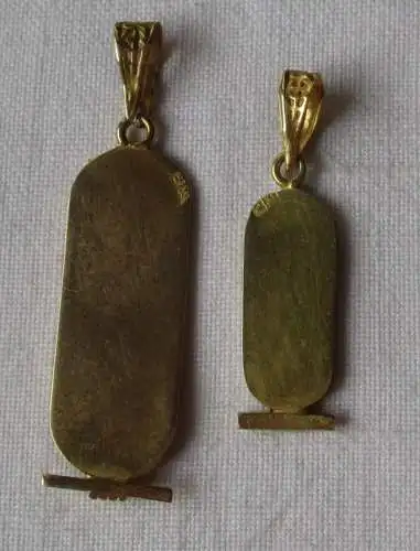 2x élégant 750 collier or pendentif Egypte avec hiéroglyphes (129250)