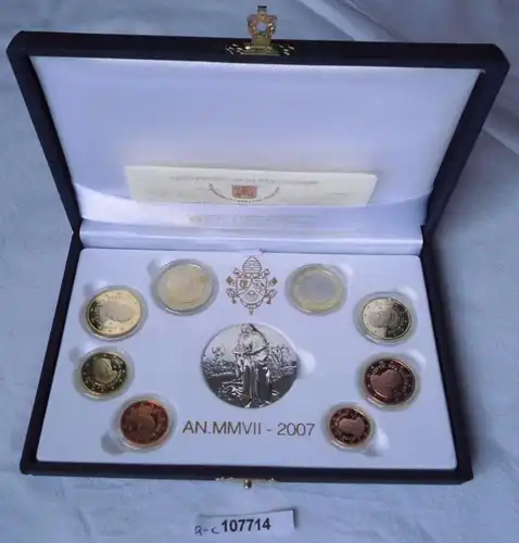 seltener Vatikan / Vatican KMS Kursmünzensatz Coin Set 2007 PP (107714)