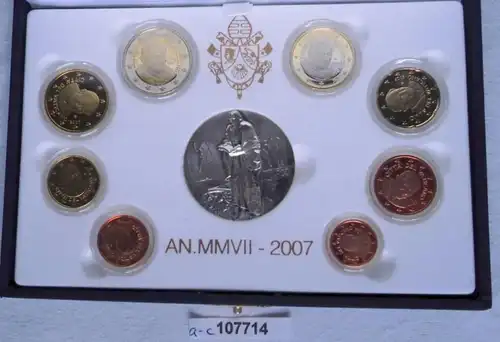 rare Vatican / Vatican KMS jeu de pièces de cours Coin Set 2007 PP (107714)