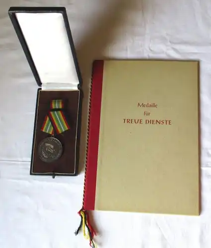 DDR NVA Médaille Pour Services Fidélités Argent Stasi + Certificat Mielke 1961 (123316)