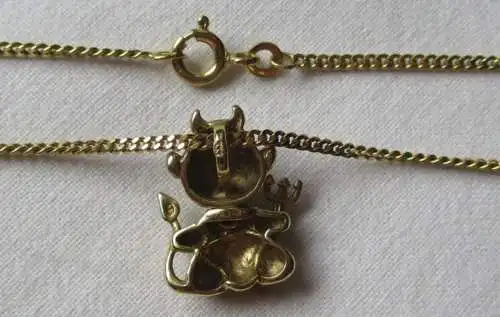 Charmant collier en or 333 avec pendentif humoristique de diable (153175)